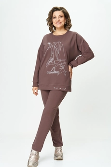 Костюм брючный 2061-2 шоколад STEFANY