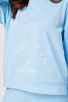 Костюм брючный 2100 небесно-голубой STEFANY