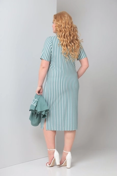Костюм с платьем 4008 бирюза + полоска Shetti