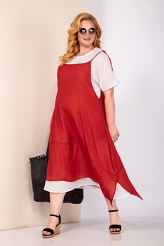 Костюм с платьем 4022 терракот Shetti