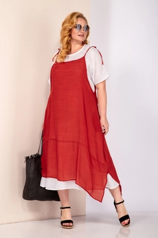 Костюм с платьем 4022 терракот Shetti