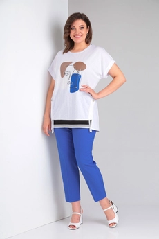 Костюм брючный 4051 электрик Shetti