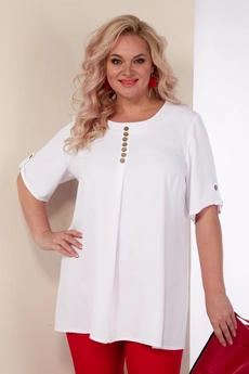 Блузка 4053 белый Shetti