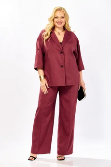 Костюм брючный 4081 винный Shetti