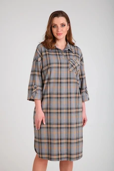 Платье 269 клетка серая СиБон