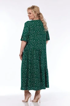 Платье 202 зеленые листики СиБон