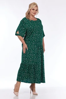 Платье 202 зеленые листики СиБон