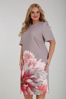 Платье 986 розовые цветы СиБон