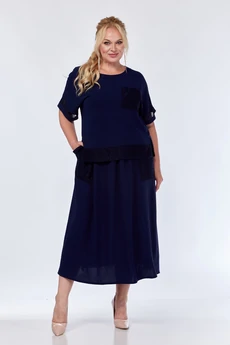 Костюм с юбкой 0339 темно-синий СиБон