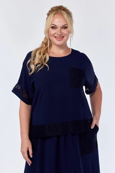 Костюм с юбкой 0339 темно-синий СиБон