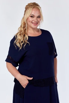 Костюм с юбкой 0339 темно-синий СиБон