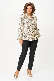 Блузка 558 молочный леопард Slavia-elit