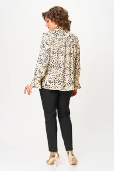 Блузка 558 молочный леопард Slavia-elit