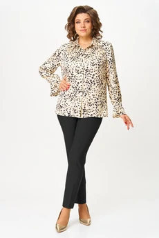 Блузка 558 молочный леопард Slavia-elit