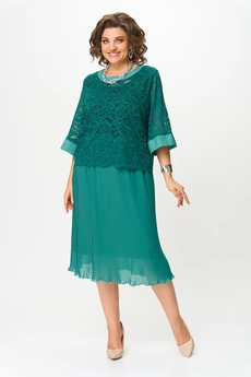Костюм с юбкой 951-135 бирюзовый SolomeyaLux
