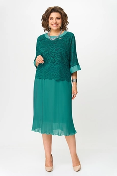 Костюм с юбкой 951-135 бирюзовый SolomeyaLux