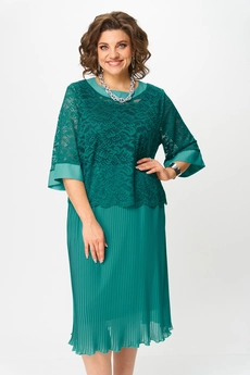 Костюм с юбкой 951-135 бирюзовый SolomeyaLux