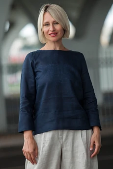 Блузка 21-25-1 синий Super Flax