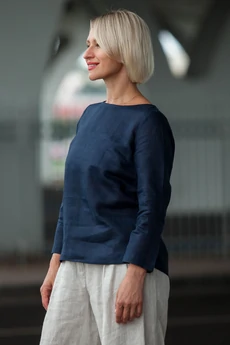 Блузка 21-25-1 синий Super Flax