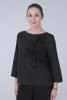 Блузка 22-25-2 черный Super Flax