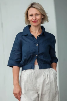 Рубашка 31-25-2 темно-синий Super Flax