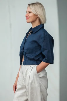 Рубашка 31-25-2 темно-синий Super Flax