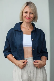 Рубашка 31-25-2 темно-синий Super Flax