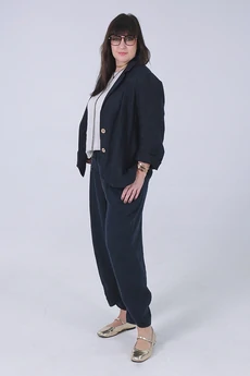 Костюм брючный 92-25-1 темно-синий Super Flax