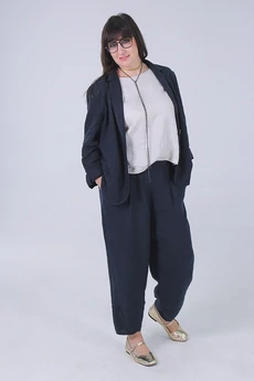 Костюм брючный 92-25-1 темно-синий Super Flax