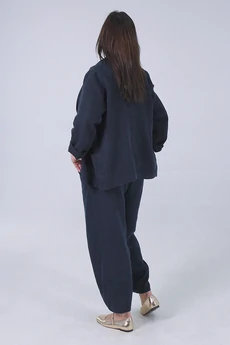 Костюм брючный 92-25-1 темно-синий Super Flax