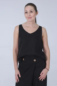 Костюм брючный 92-25-2 черный Super Flax