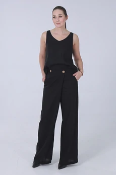 Костюм брючный 92-25-2 черный Super Flax