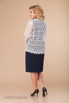 Комплект с платьем 1288 белый+синий Svetlana Style