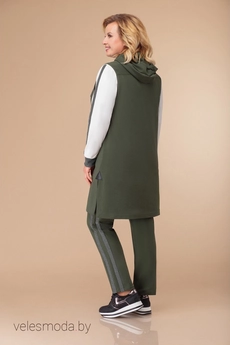 Спортивный костюм 1295 олива+белый+серый Svetlana Style