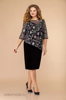Костюм с платьем 1323 черный-1 Svetlana Style