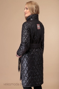 Пальто 1458 черный+розовый Svetlana Style