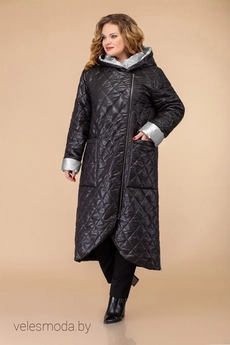 Пальто 1459 черный+серый Svetlana Style