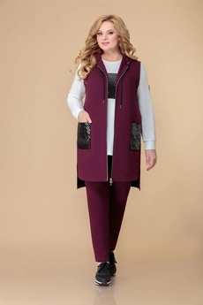 *Костюм брючный 1492 бордовый Svetlana Style