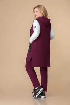 *Костюм брючный 1492 бордовый Svetlana Style