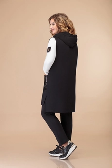 Костюм брючный 1492 черный + белый Svetlana Style