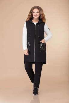 Костюм брючный 1492 черный + белый Svetlana Style
