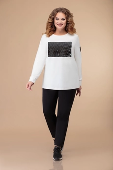 Костюм брючный 1492 черный + белый Svetlana Style