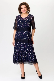 Костюм с платьем 1505 темно-синий Svetlana Style