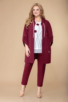 Костюм брючный 1527 бордовый Svetlana Style