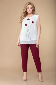 Костюм брючный 1527 бордовый Svetlana Style