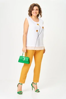 Костюм брючный 1527 горчица Svetlana Style