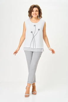 Костюм брючный 1527 серый Svetlana Style