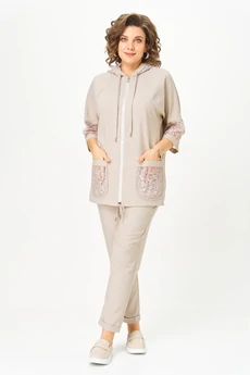 Костюм брючный 1577 бежевый Svetlana Style