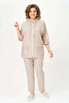 Костюм брючный 1577 бежевый Svetlana Style
