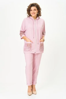 Костюм брючный 1577 розовый Svetlana Style